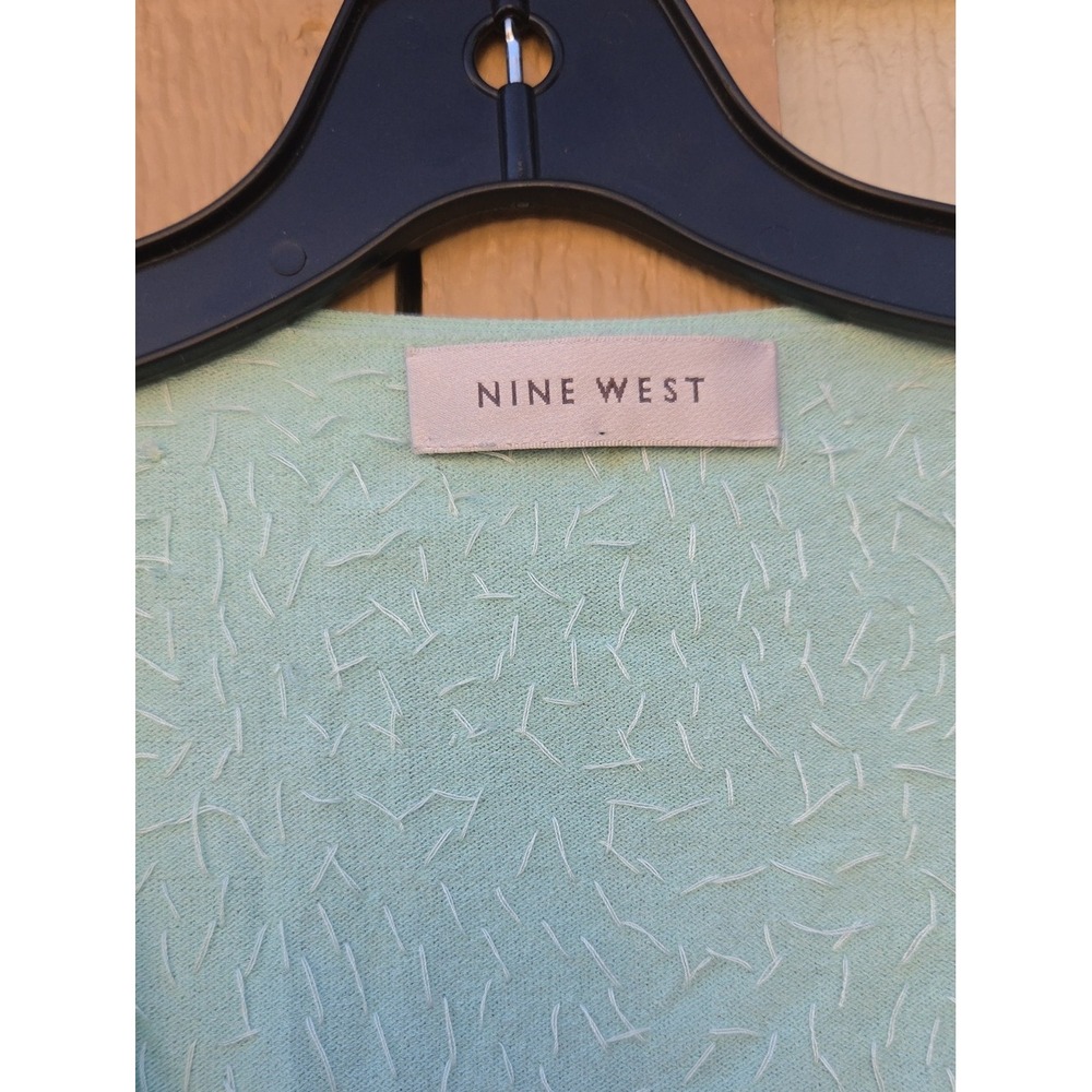 Vintage Cottage Core Coquette Sequin Cardigan Mint Green Peplum Fairy Garden - Picture 3 of 5
